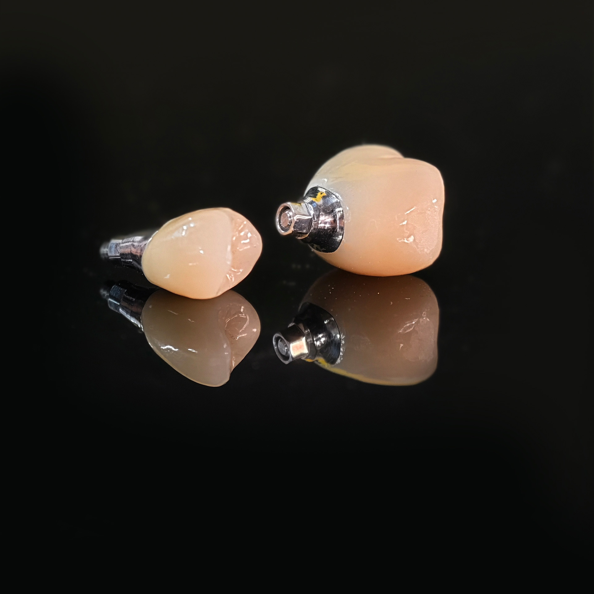 Zirconia crowns with screw retained